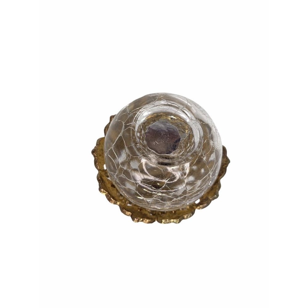 Antique Crystal and Brass Refillable Perfume Bottle I.W. RICE HICE Made in Japan - Picture 6 of 12